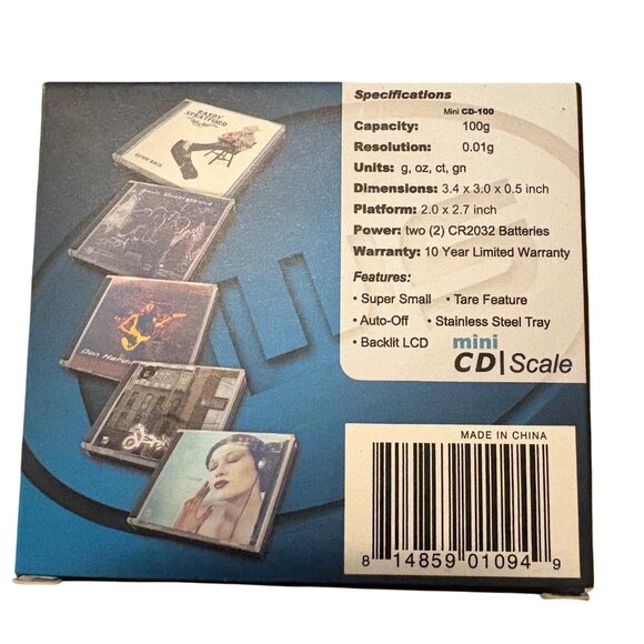 Mini CD Scale 100g Capacity 0.01g Resolution With Backlit LCD Stainless Steel Tr - Picture 2 of 2
